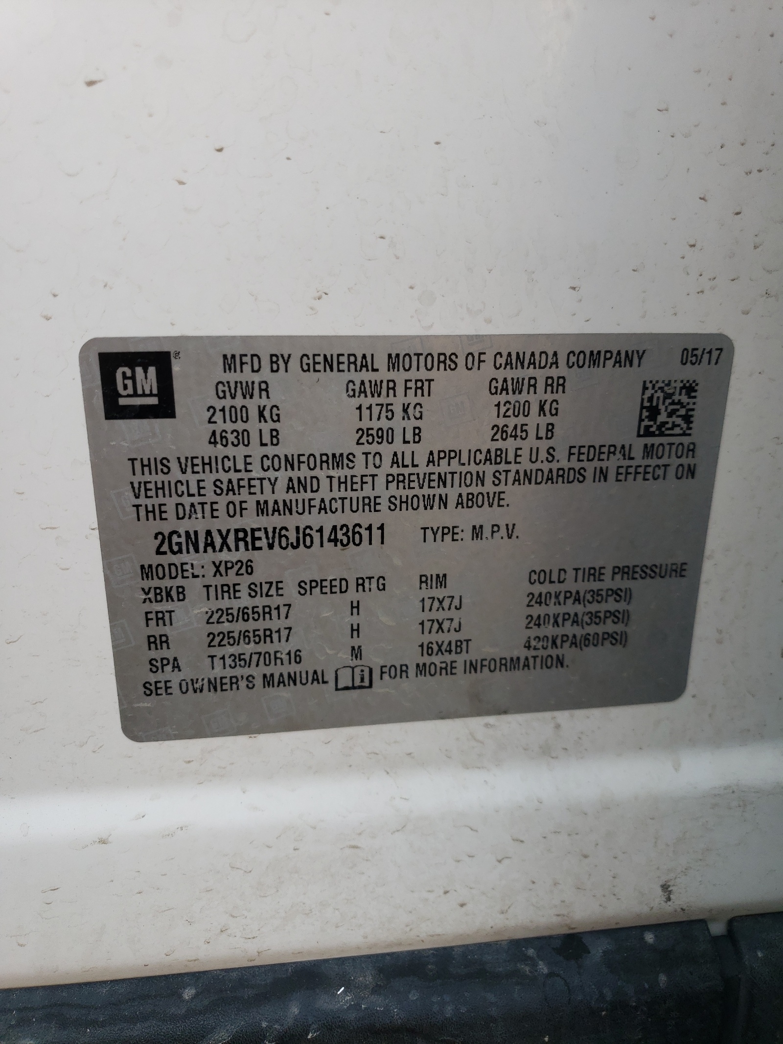 2GNAXREV6J6143611 2018 Chevrolet Equinox Ls