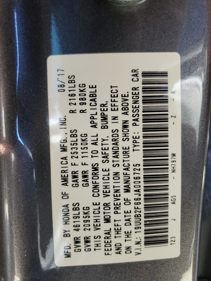 2018 Acura Tlx Tech+A VIN: 19UUB2F66JA006725 Lot: 62649834