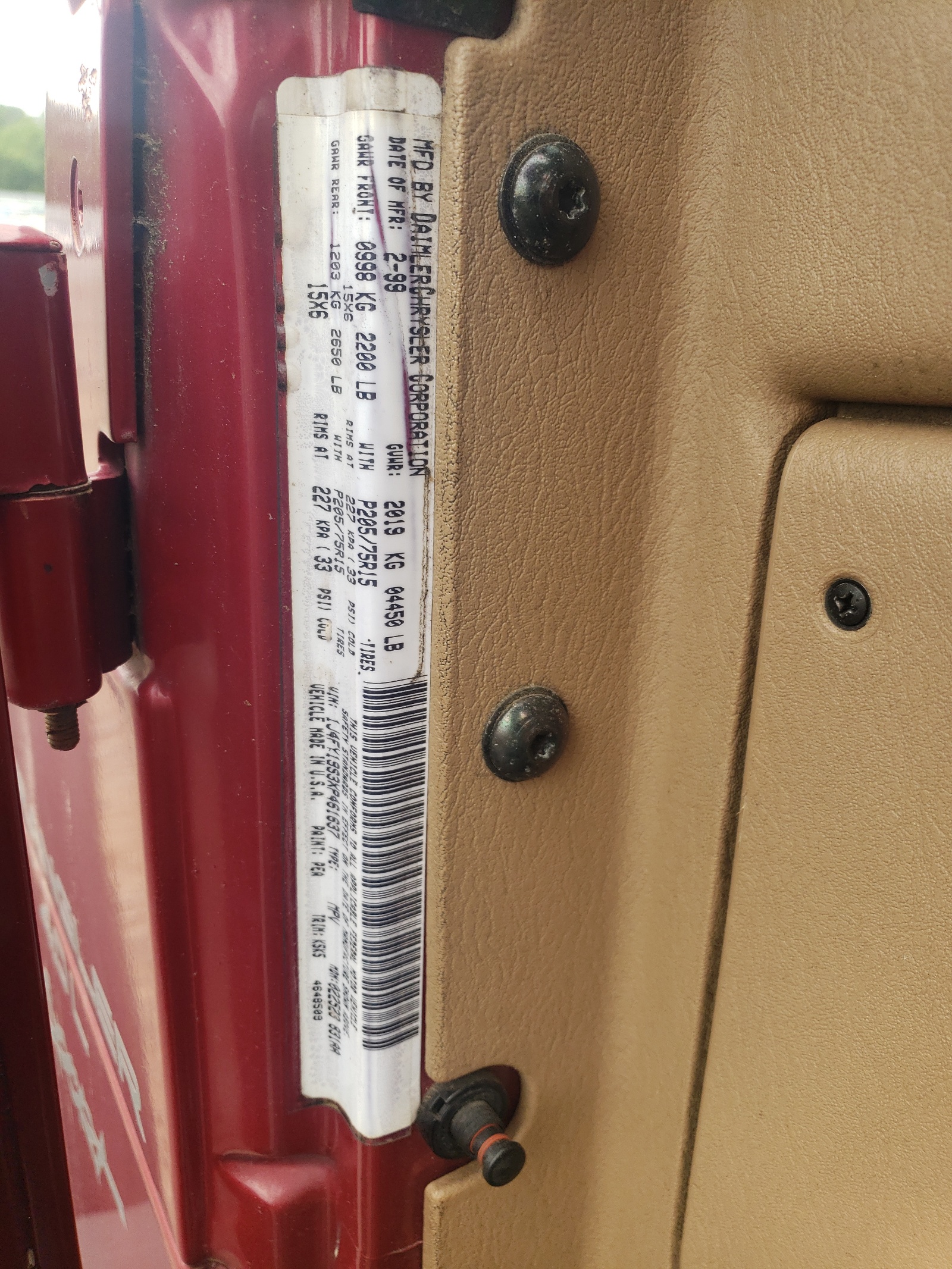 1J4FY19S3XP461637 1999 Jeep Wrangler / Tj Sport