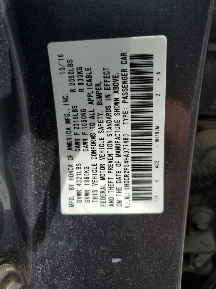 1HGCR2F54HA077480 2017 Honda Accord Sport