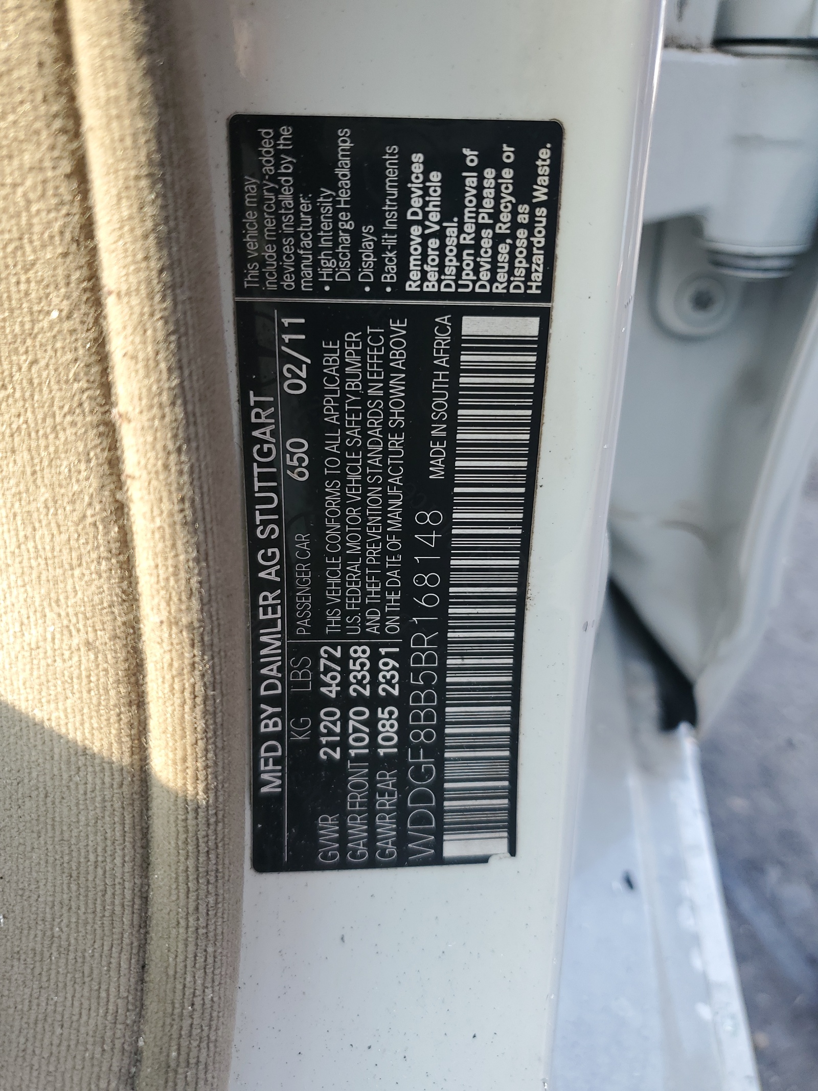 WDDGF8BB5BR168148 2011 Mercedes-Benz C 300 4Matic