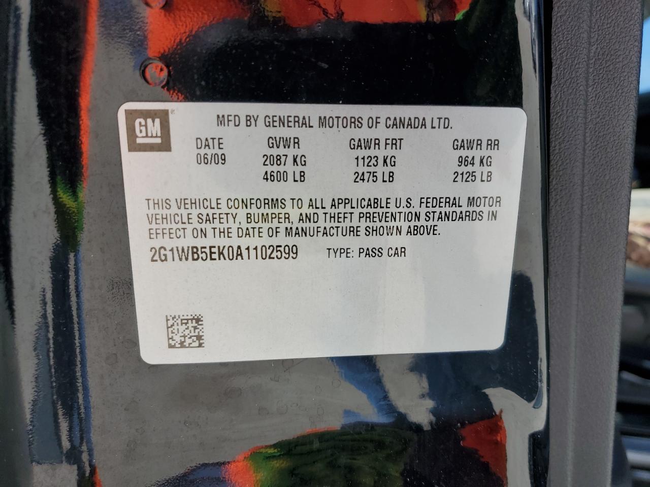 2010 Chevrolet Impala Lt VIN: 2G1WB5EK0A1102599 Lot: 63113374