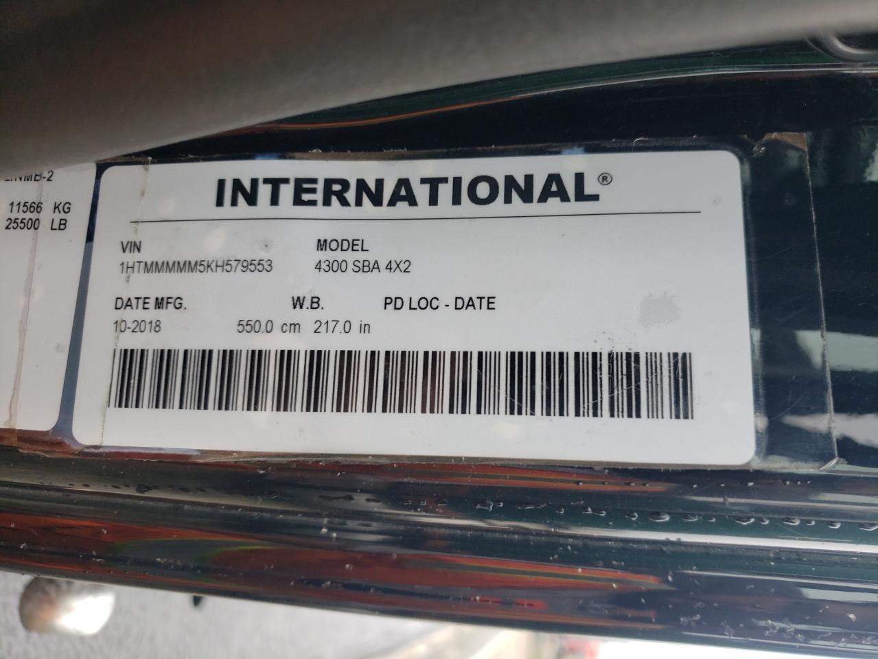 2019 International 4000 4300 VIN: 1HTMMMMM5KH579553 Lot: 61482914