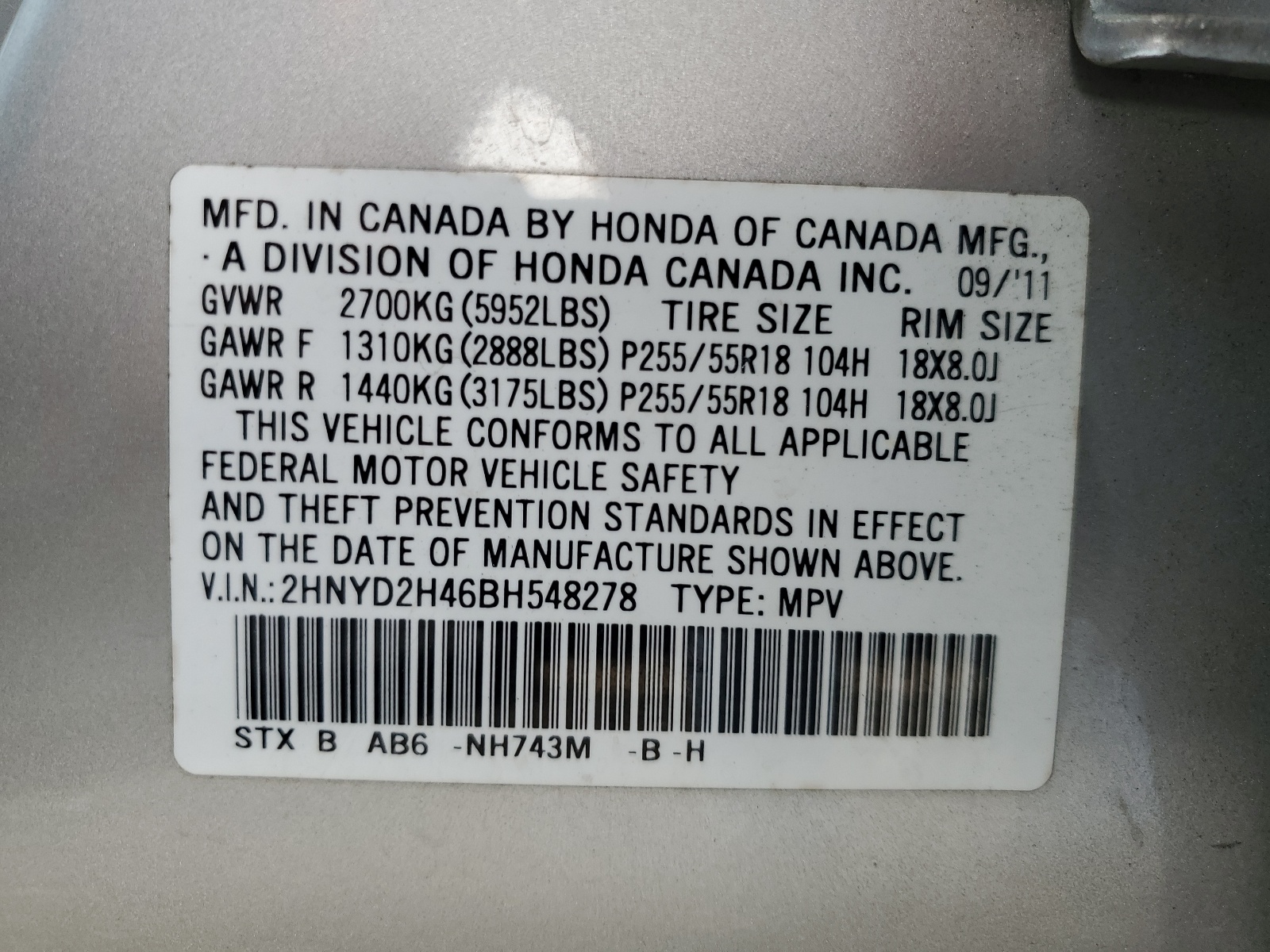 2HNYD2H46BH548278 2011 Acura Mdx Technology