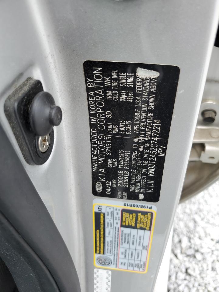 2012 Kia Soul VIN: KNDJT2A52C7472214 Lot: 63795754