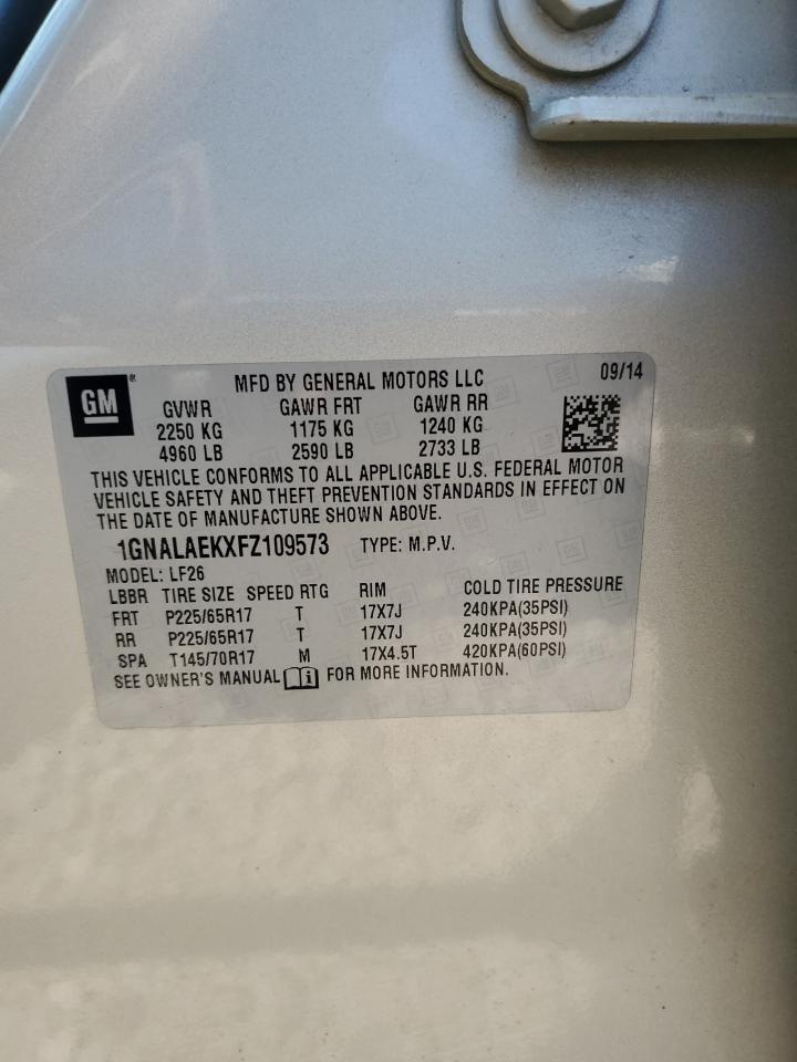 2015 Chevrolet Equinox Ls VIN: 1GNALAEKXFZ109573 Lot: 61252134