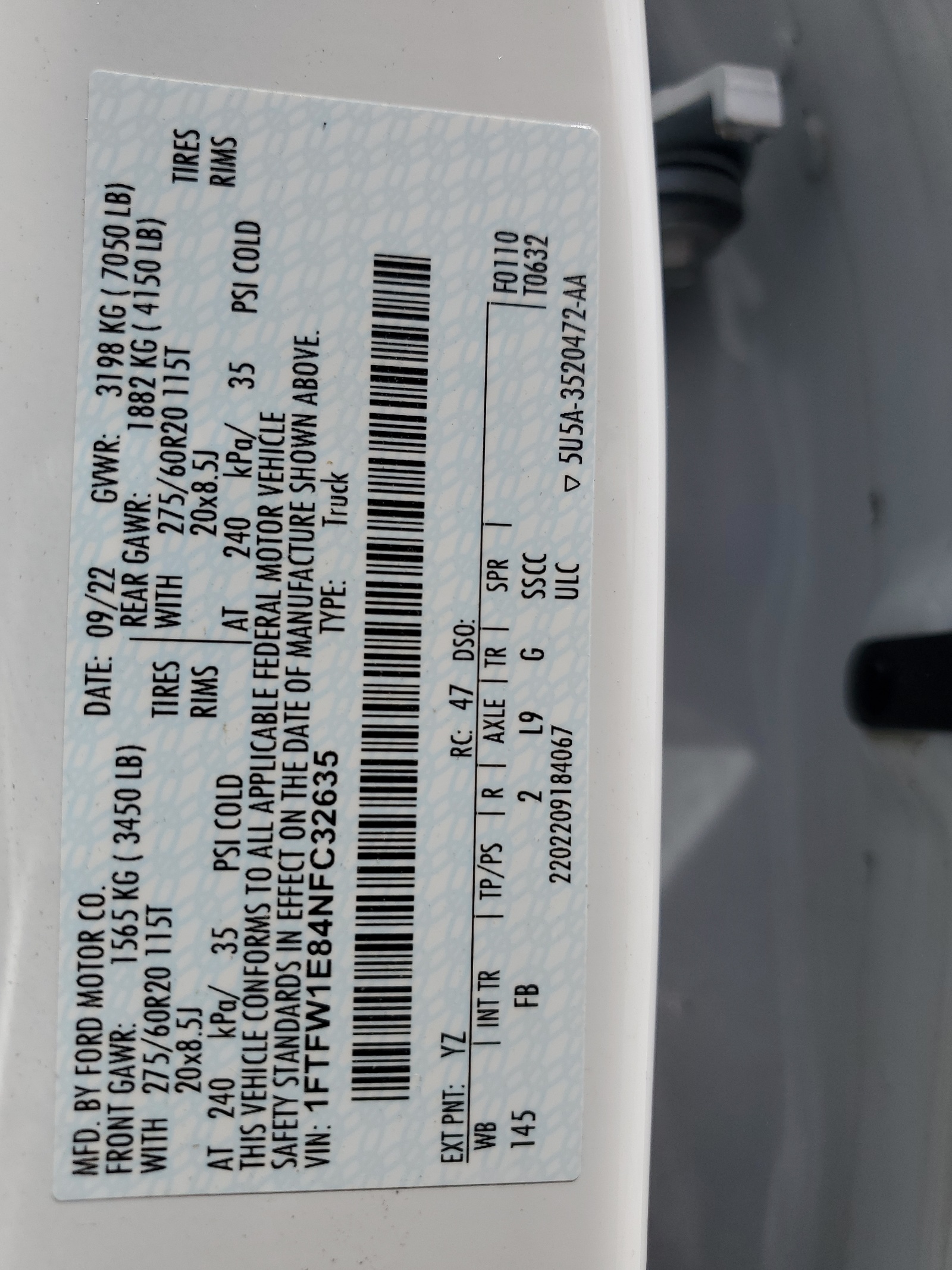 1FTFW1E84NFC32635 2022 Ford F150 Supercrew