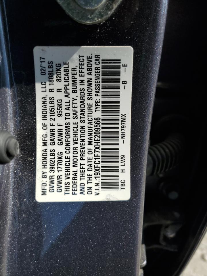 19XFC1F7XHE209566 2017 Honda Civic Exl