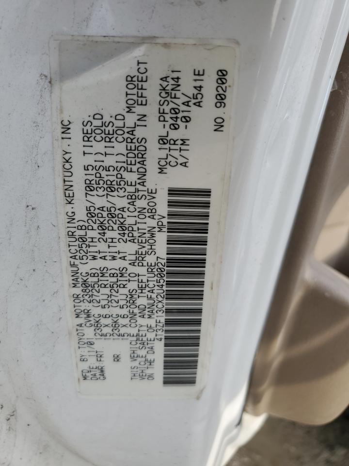 2002 Toyota Sienna Le VIN: 4T3ZF13CX2U450027 Lot: 63750654