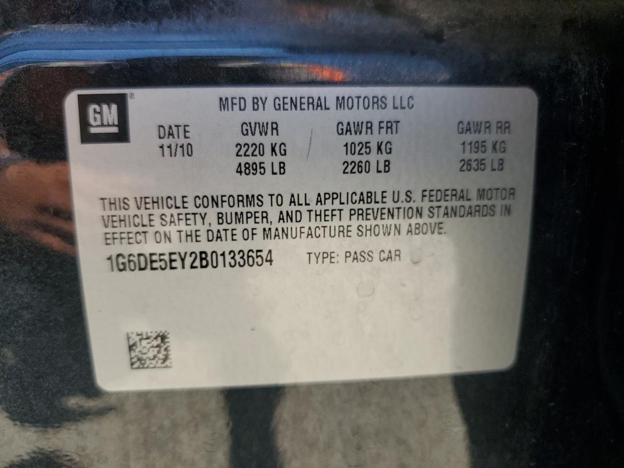 2011 Cadillac Cts Luxury Collection VIN: 1G6DE5EY2B0133654 Lot: 64817334