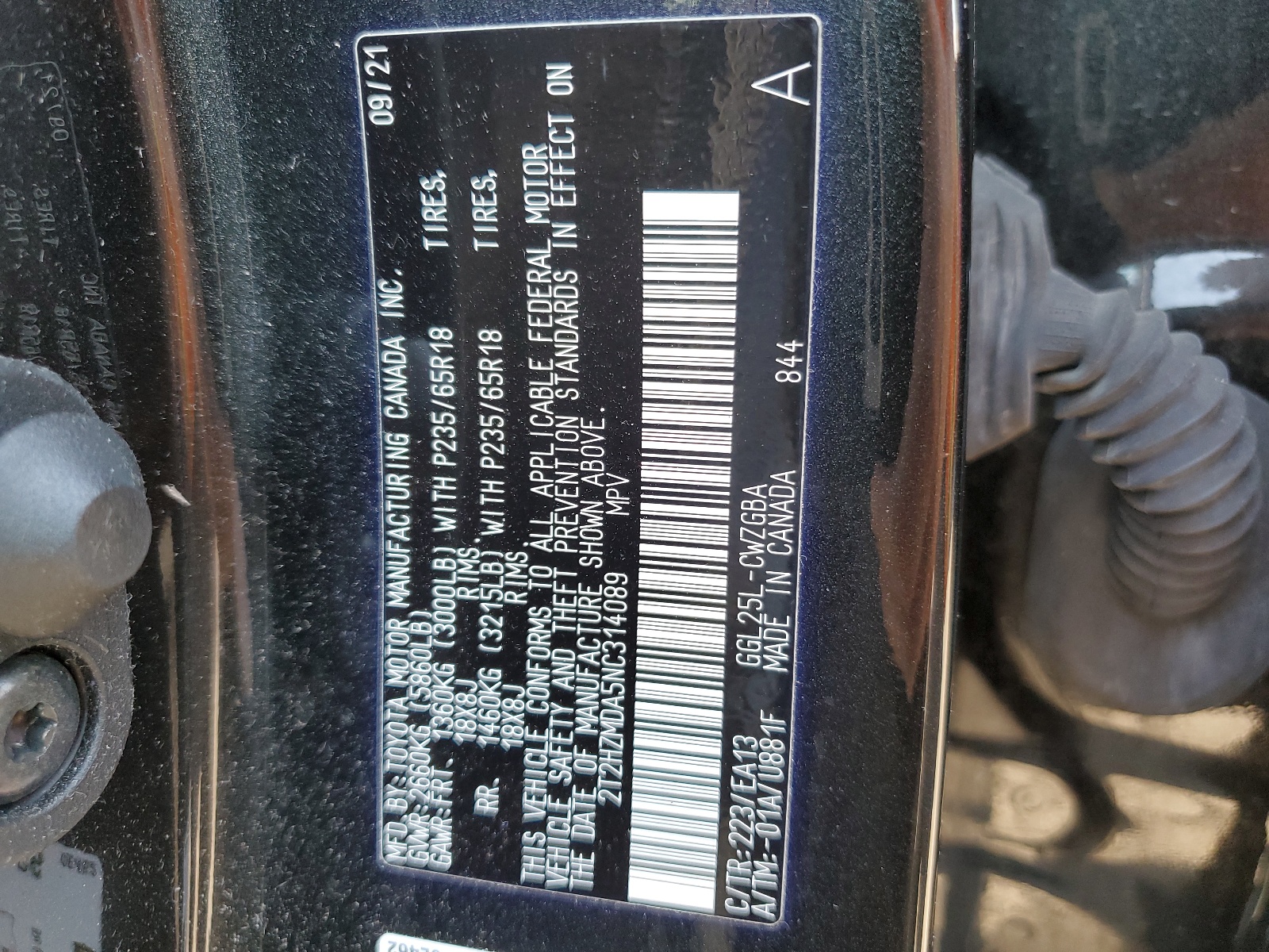 2T2HZMDA5NC314089 2022 Lexus Rx 350