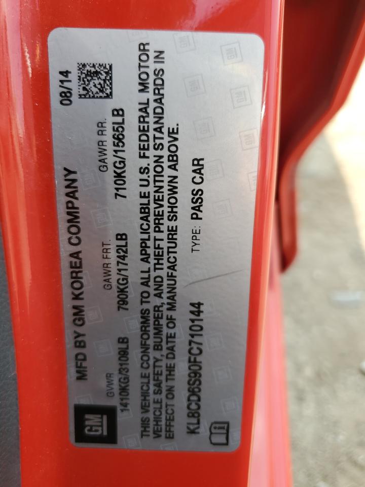 2015 Chevrolet Spark 1Lt VIN: KL8CD6S90FC710144 Lot: 81080184