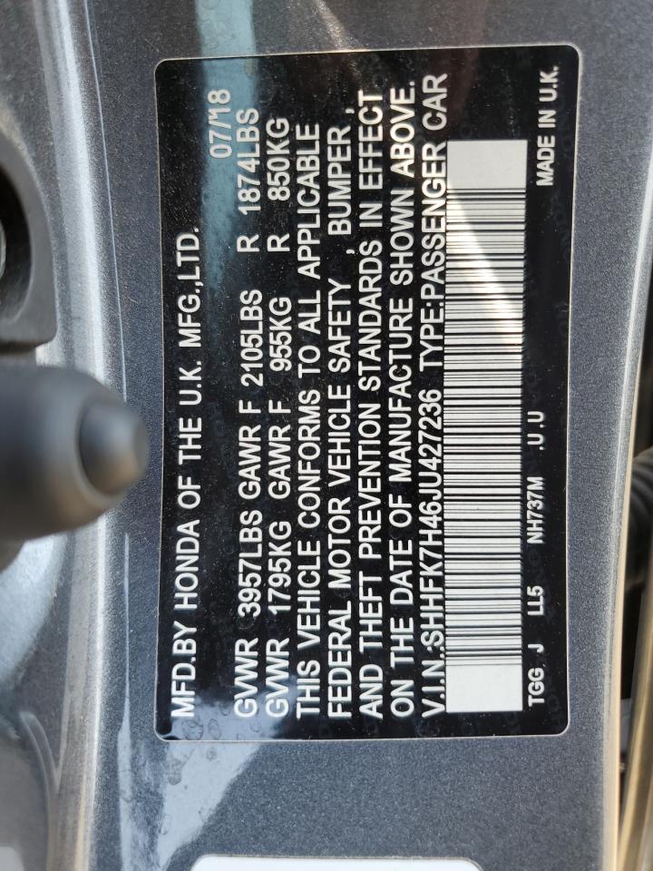 SHHFK7H46JU427236 2018 Honda Civic Sport