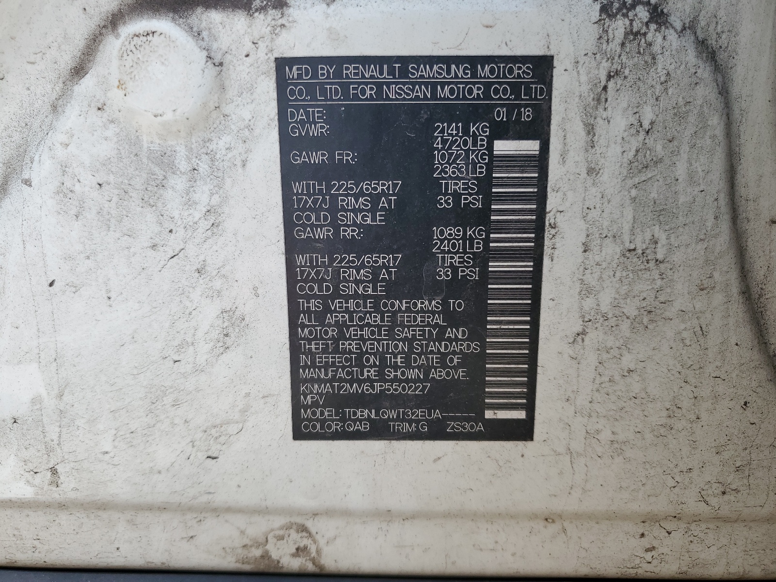 KNMAT2MV6JP550227 2018 Nissan Rogue S