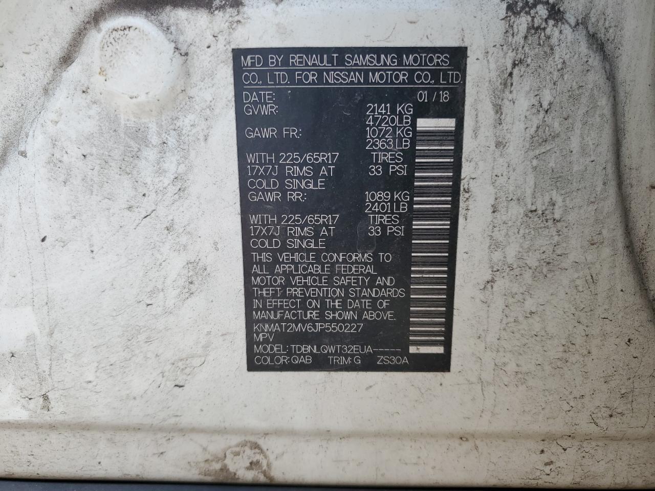 2018 Nissan Rogue S VIN: KNMAT2MV6JP550227 Lot: 63981254