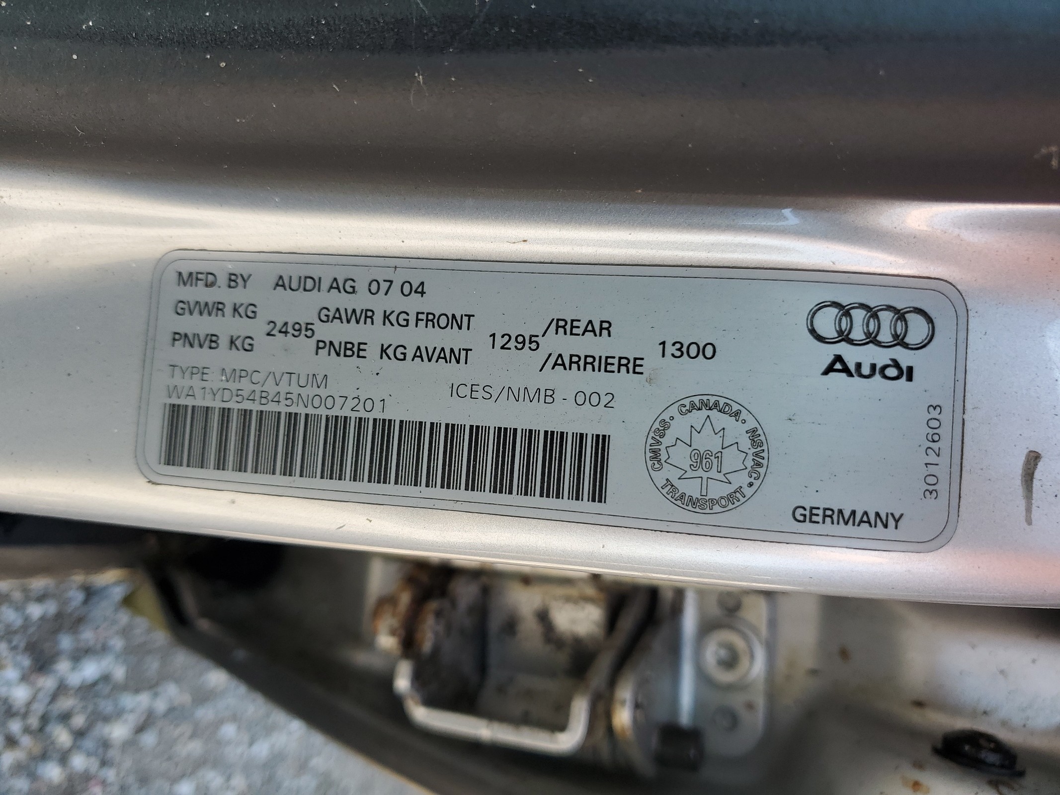 WA1YD54B45N007201 2005 Audi Allroad