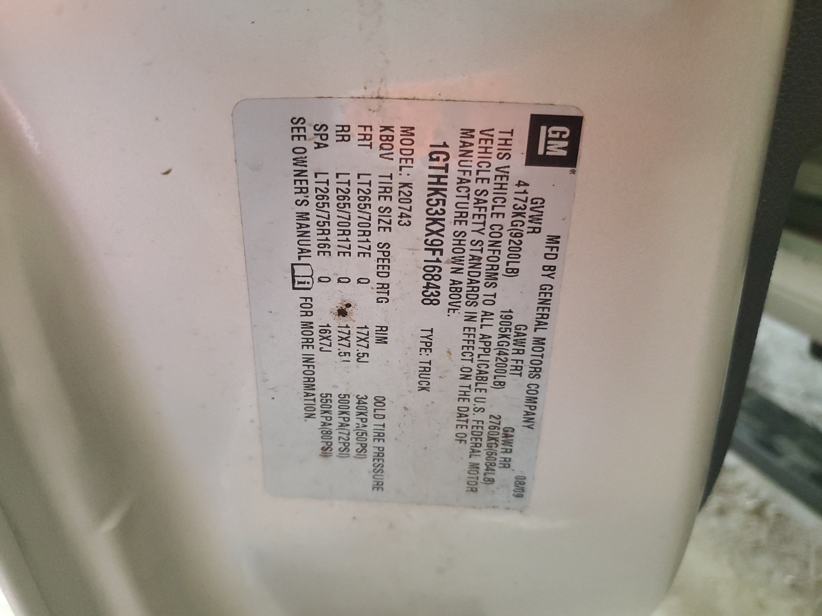 1GTHK53KX9F168438 2009 GMC Sierra K2500 Sle