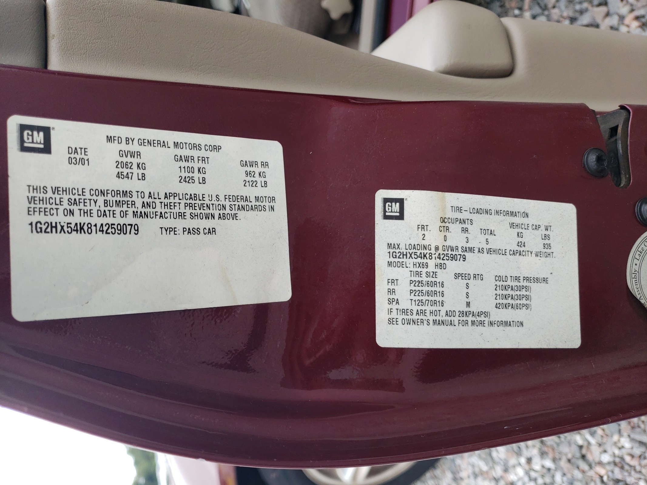 1G2HX54K814259079 2001 Pontiac Bonneville Se