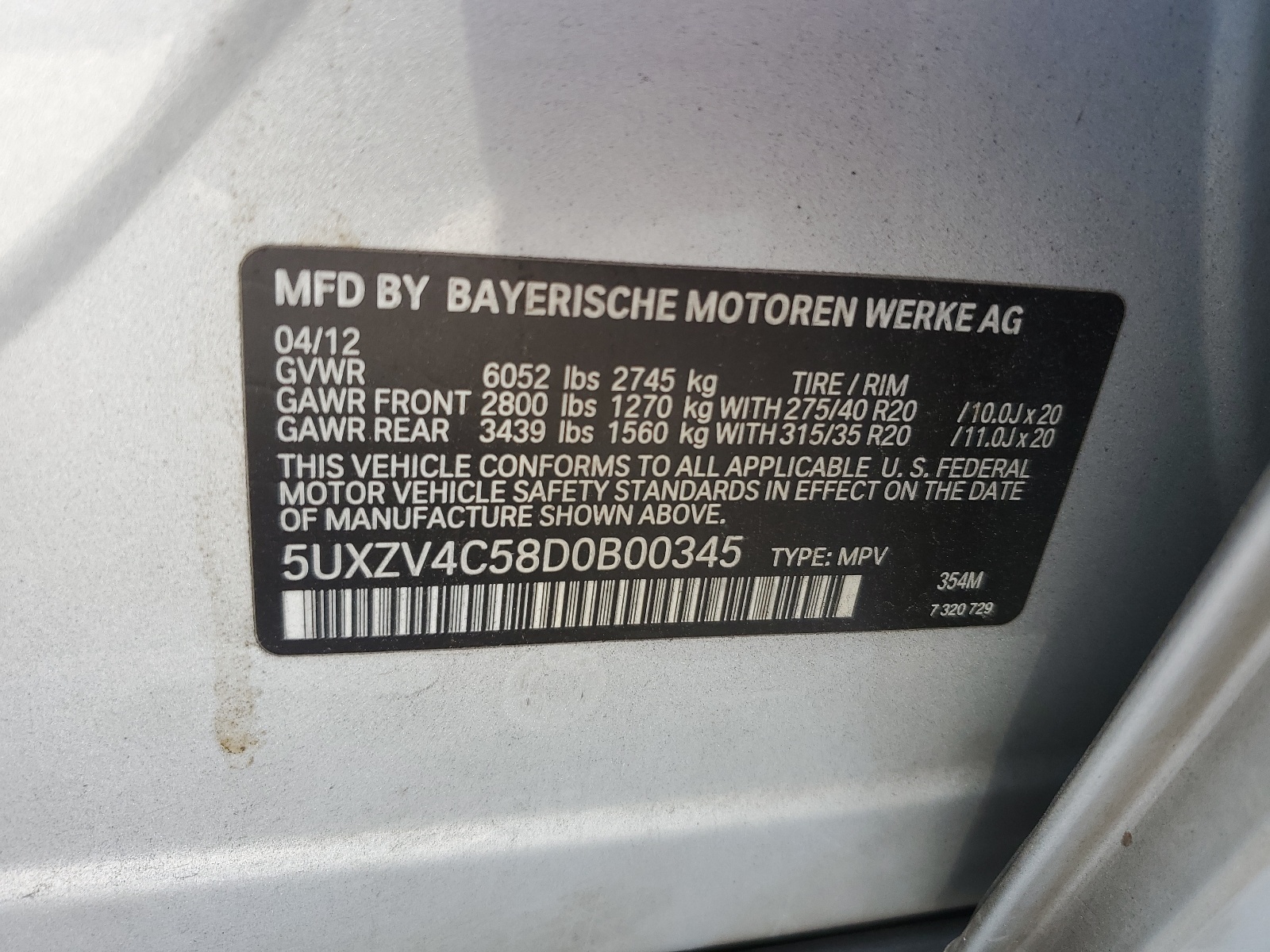 5UXZV4C58D0B00345 2013 BMW X5 xDrive35I