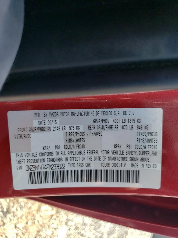 2015 Mazda 3 Touring VIN: 3MZBM1V74FM233522 Lot: 64359214