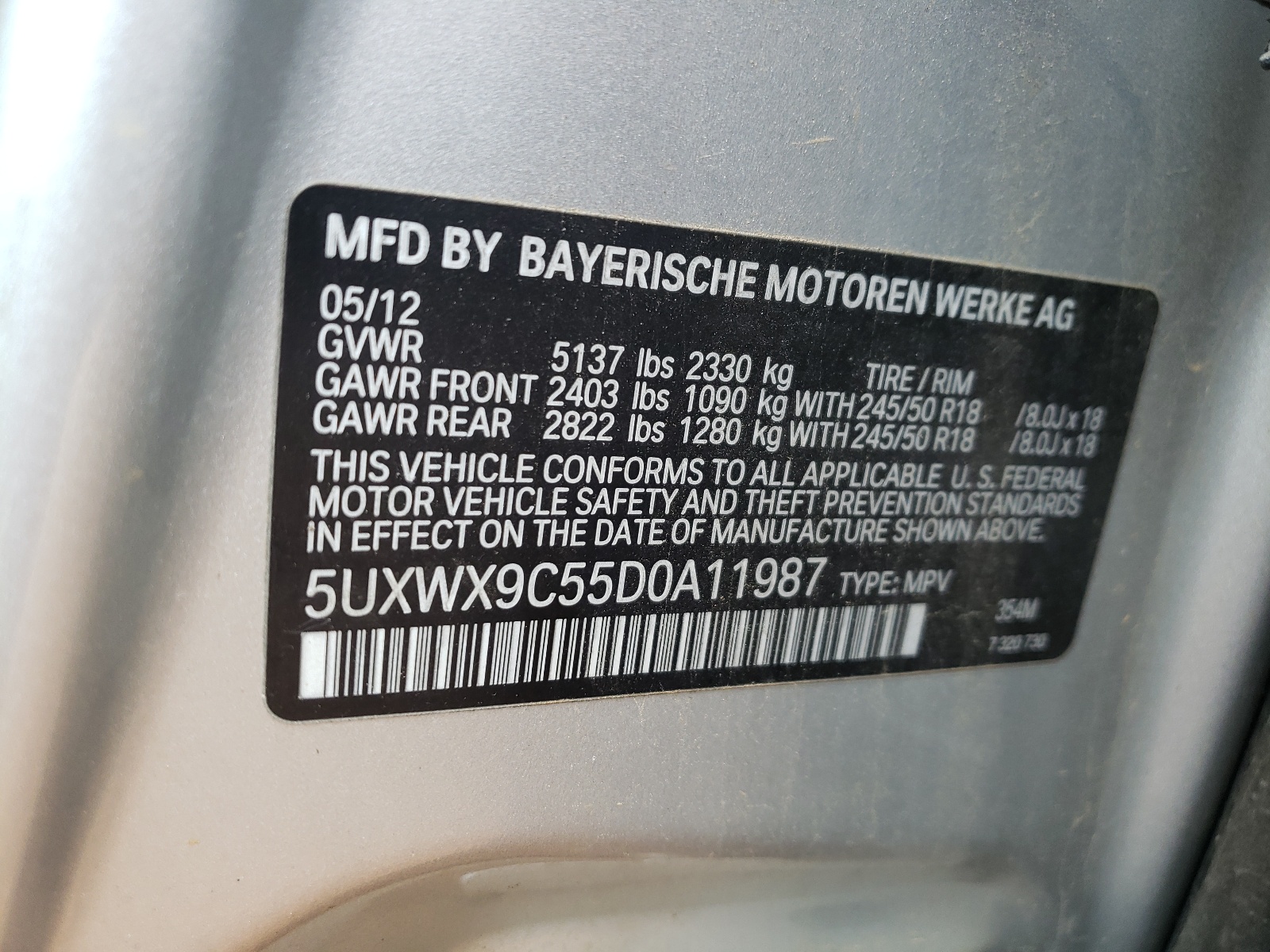 5UXWX9C55D0A11987 2013 BMW X3 xDrive28I