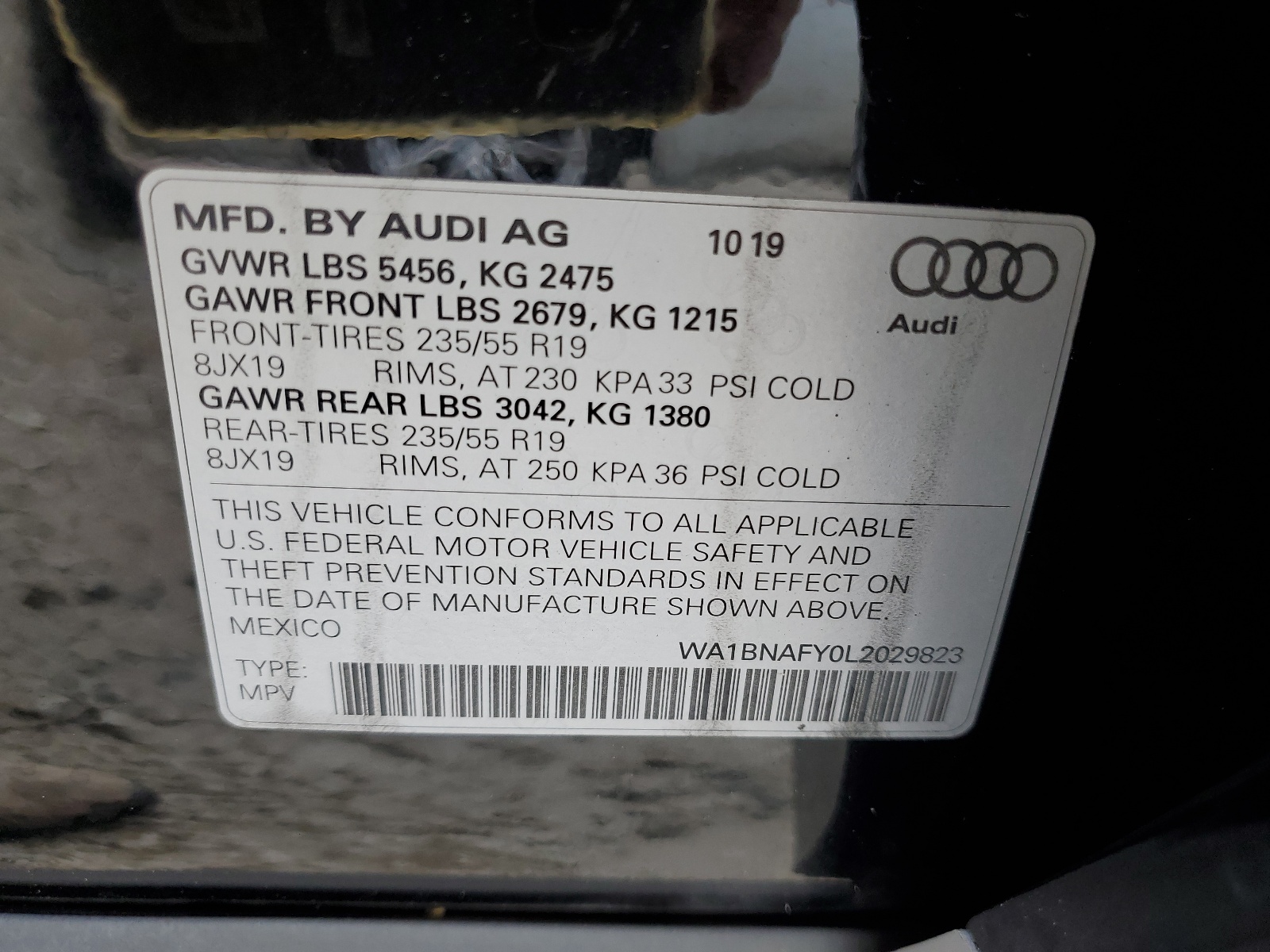 WA1BNAFY0L2029823 2020 Audi Q5 Premium Plus