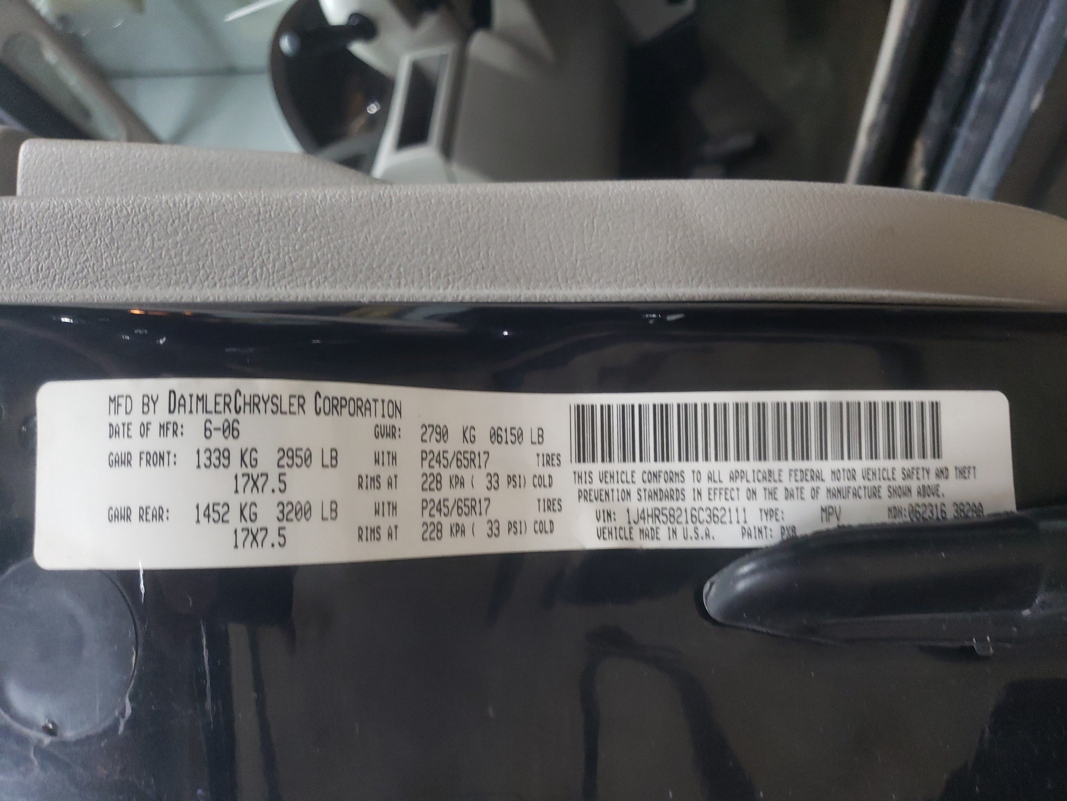 1J4HR58216C362111 2006 Jeep Grand Cherokee Limited