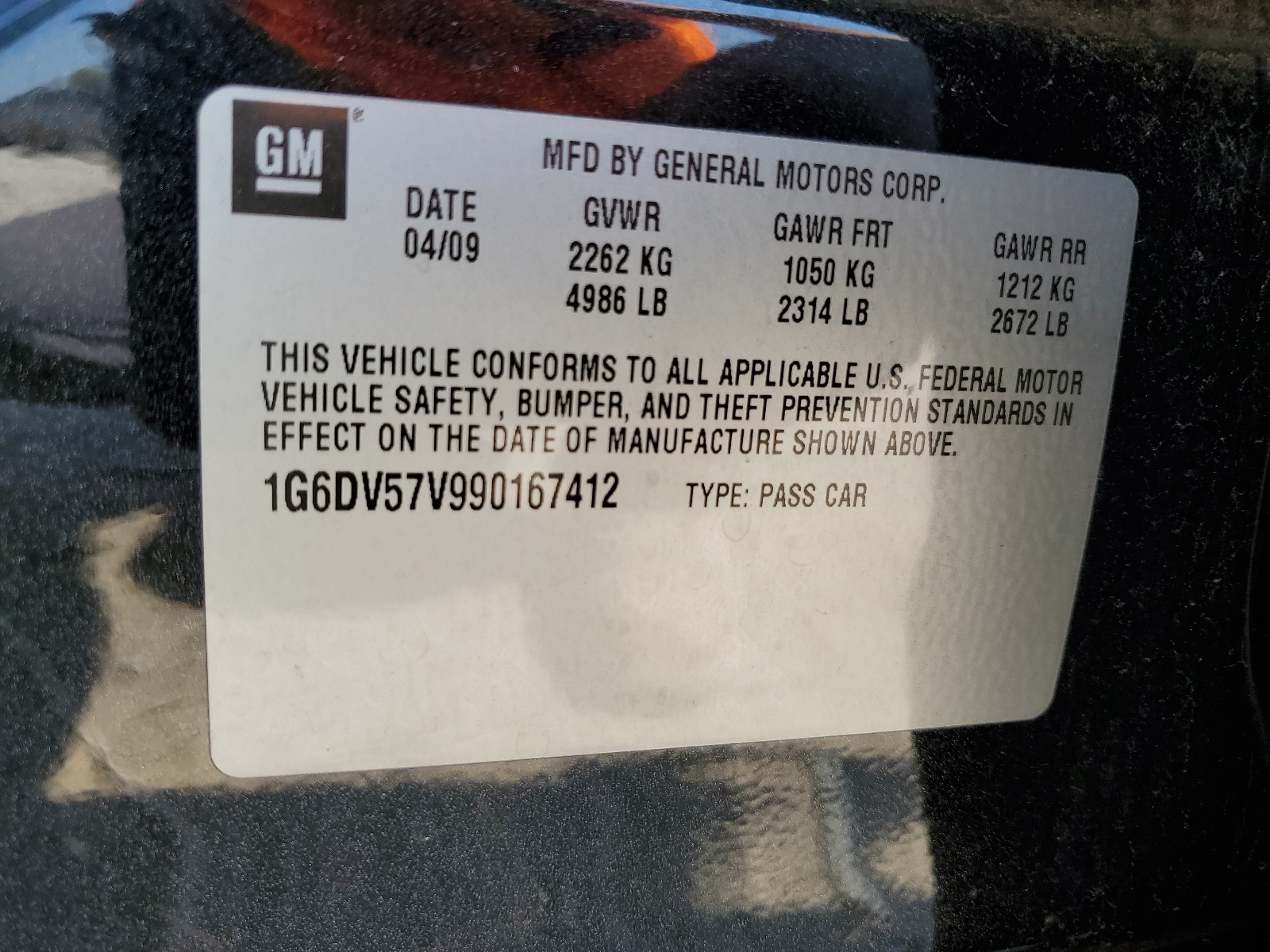 1G6DV57V990167412 2009 Cadillac Cts Hi Feature V6