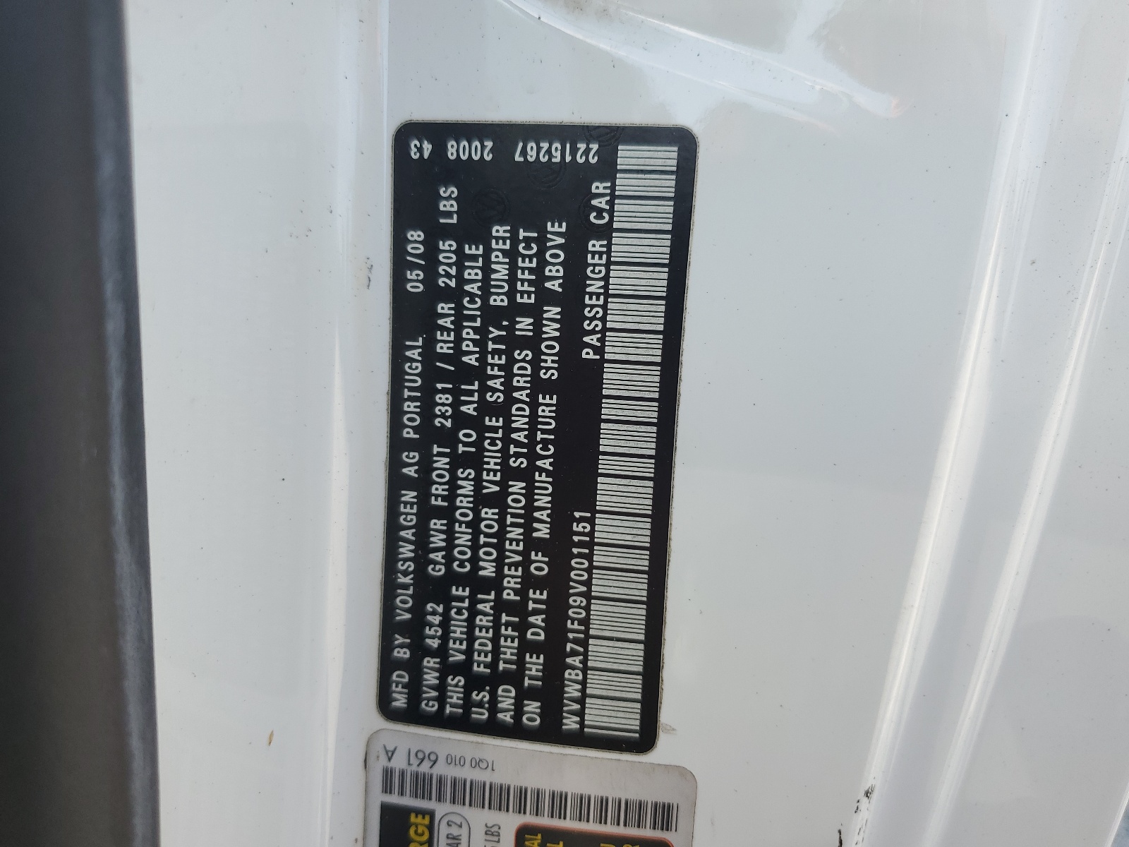 WVWBA71F09V001151 2009 Volkswagen Eos Turbo