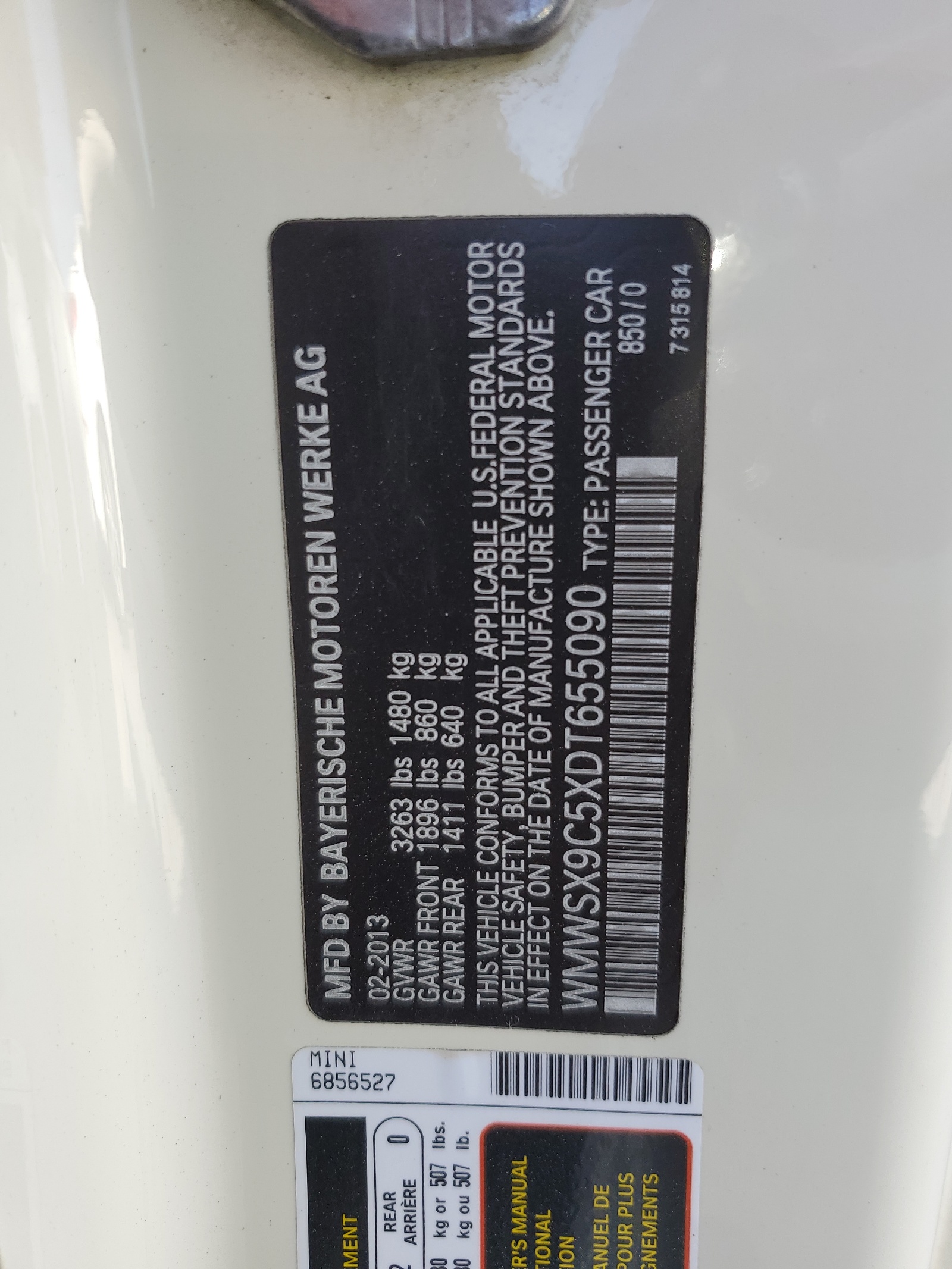 WMWSX9C5XDT655090 2013 Mini Cooper Coupe John Cooper Works