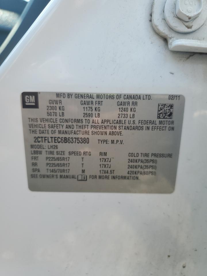 2011 GMC Terrain Sle VIN: 2CTFLTEC6B6375380 Lot: 61926354