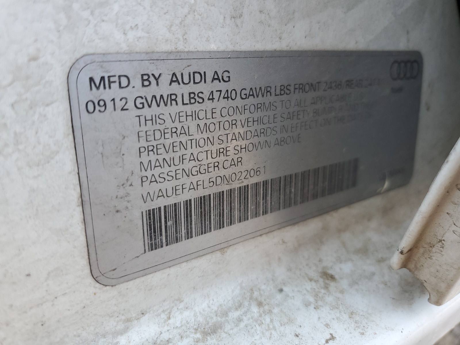 WAUEFAFL5DN022061 2013 Audi A4 Premium Plus