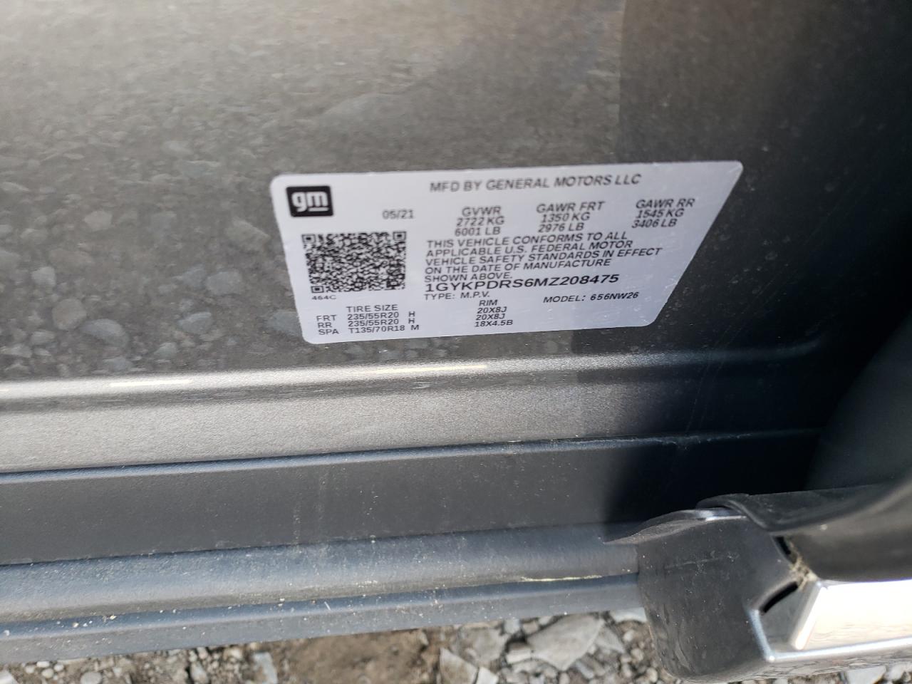 2021 Cadillac Xt6 Premium Luxury VIN: 1GYKPDRS6MZ208475 Lot: 62314584