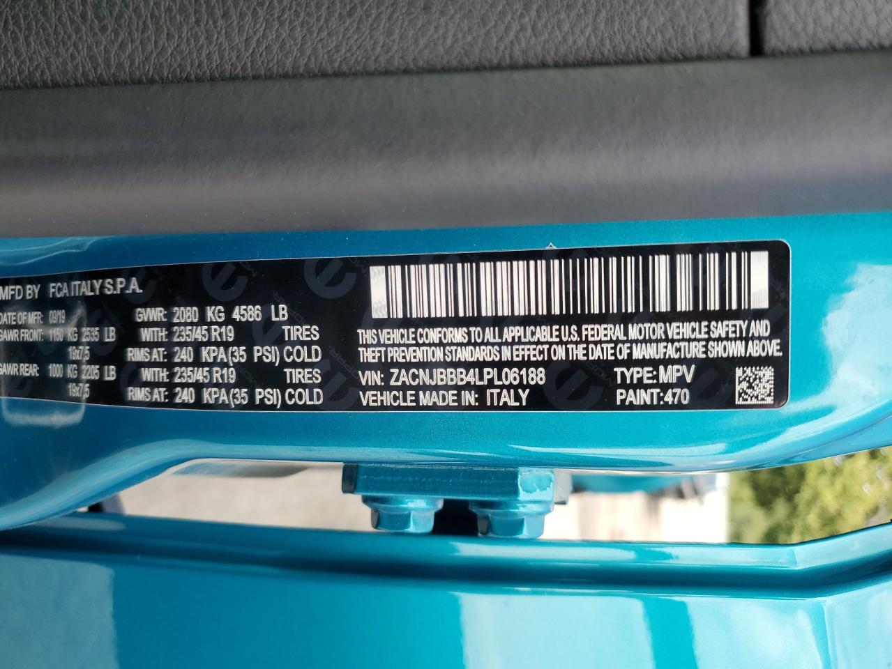 2020 Jeep Renegade Latitude VIN: ZACNJBBB4LPL06188 Lot: 64243444