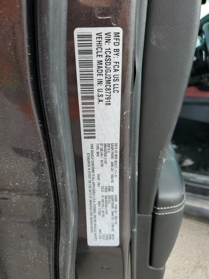 2021 Dodge Durango Srt 392 VIN: 1C4SDJGJ2MC877918 Lot: 64955624