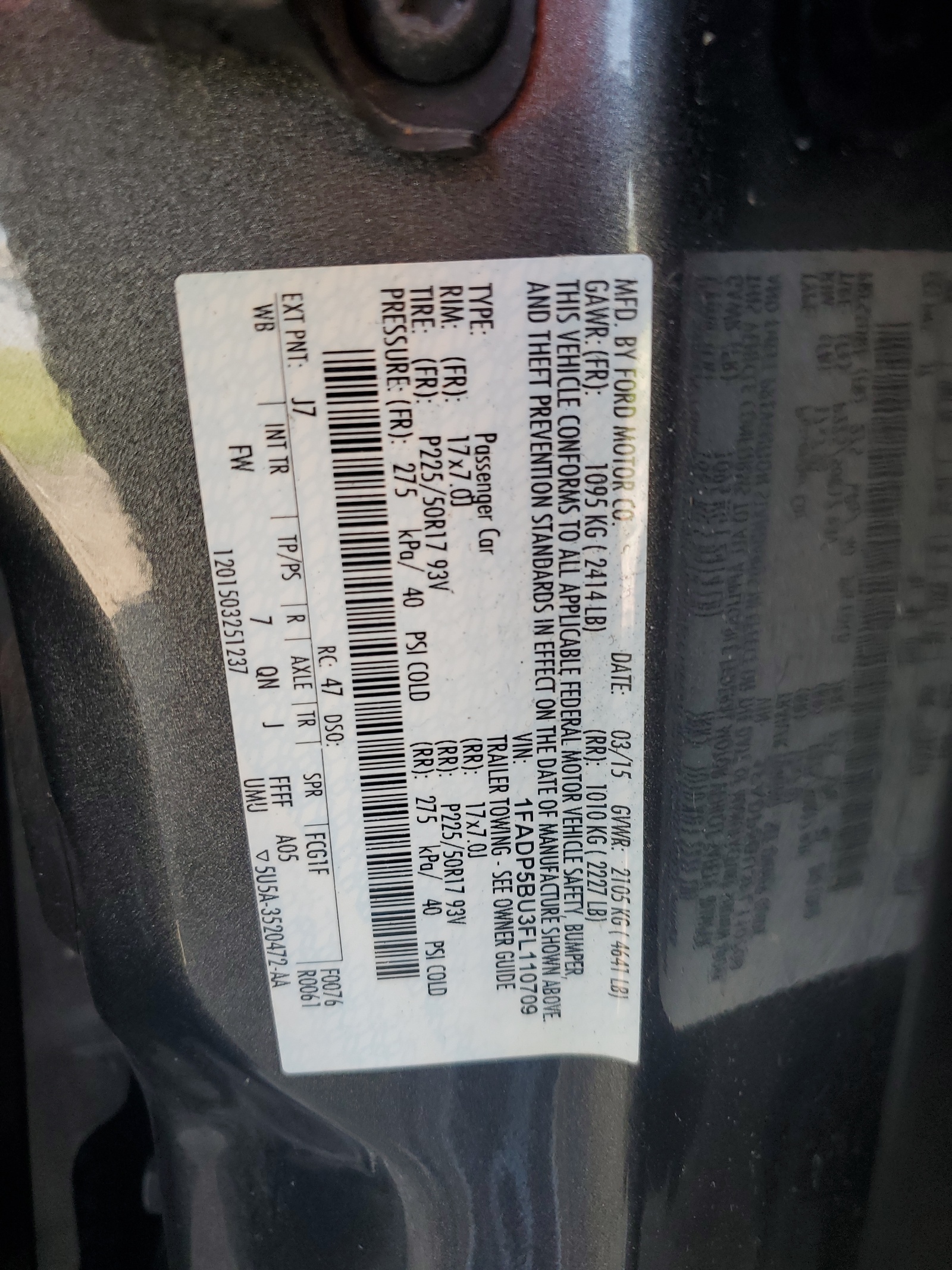 1FADP5BU3FL110709 2015 Ford C-Max Sel