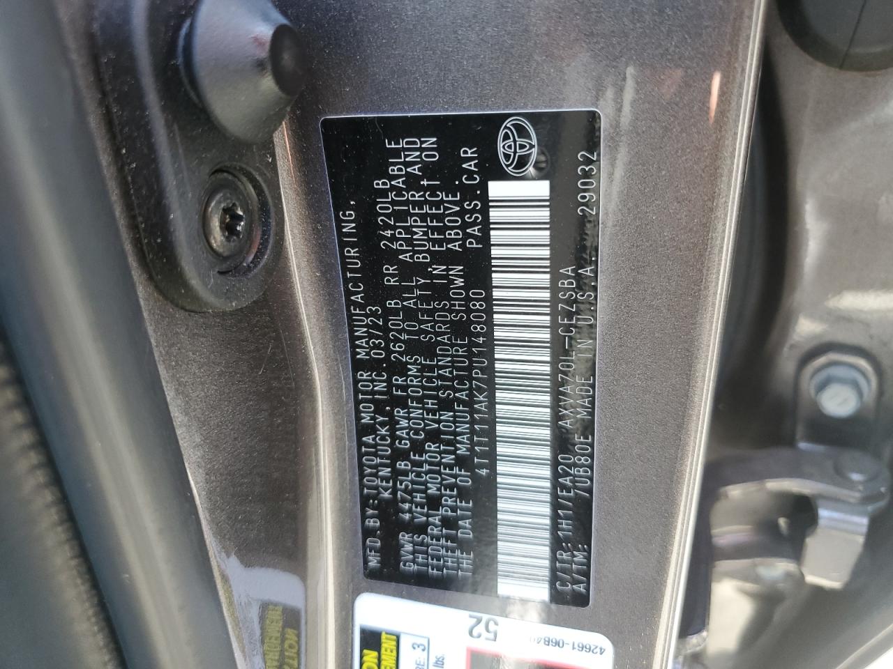 4T1T11AK7PU148080 2023 TOYOTA CAMRY - Image 13