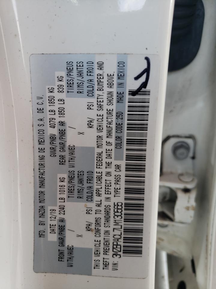 2020 Mazda 3 Select VIN: 3MZBPACL7LM130565 Lot: 61194564