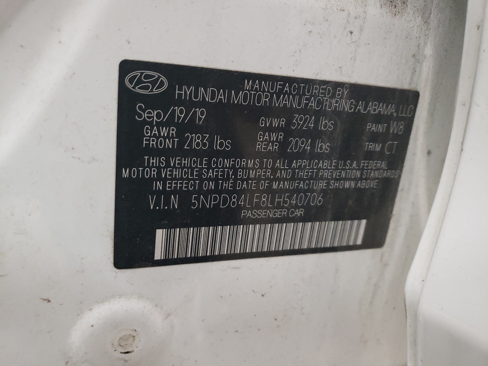 5NPD84LF8LH540706 2020 Hyundai Elantra Sel