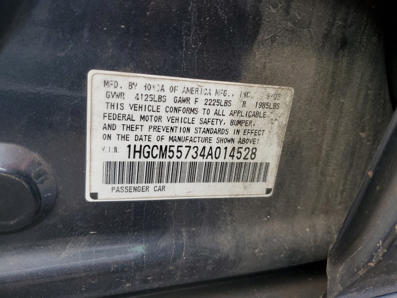 1HGCM55734A014528 2004 Honda Accord Ex