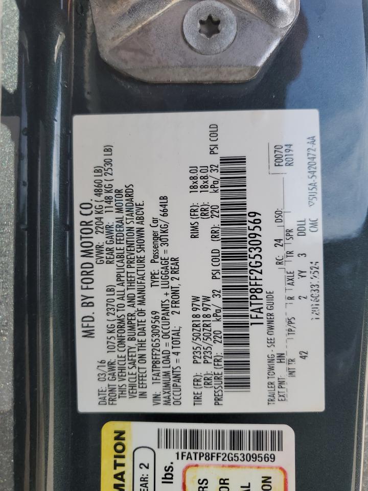 2016 Ford Mustang Gt VIN: 1FATP8FF2G5309569 Lot: 63628724