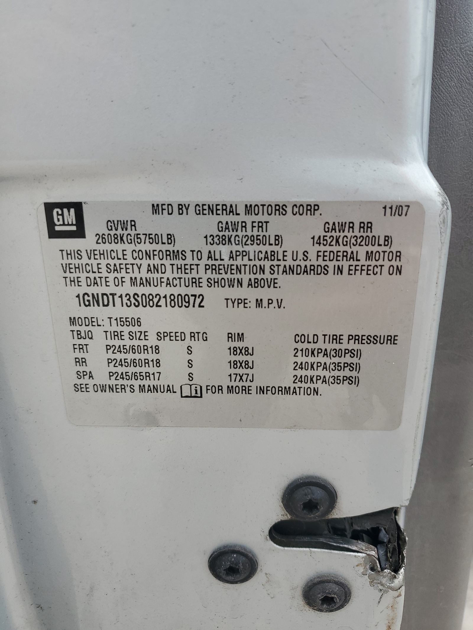 1GNDT13S082180972 2008 Chevrolet Trailblazer Ls