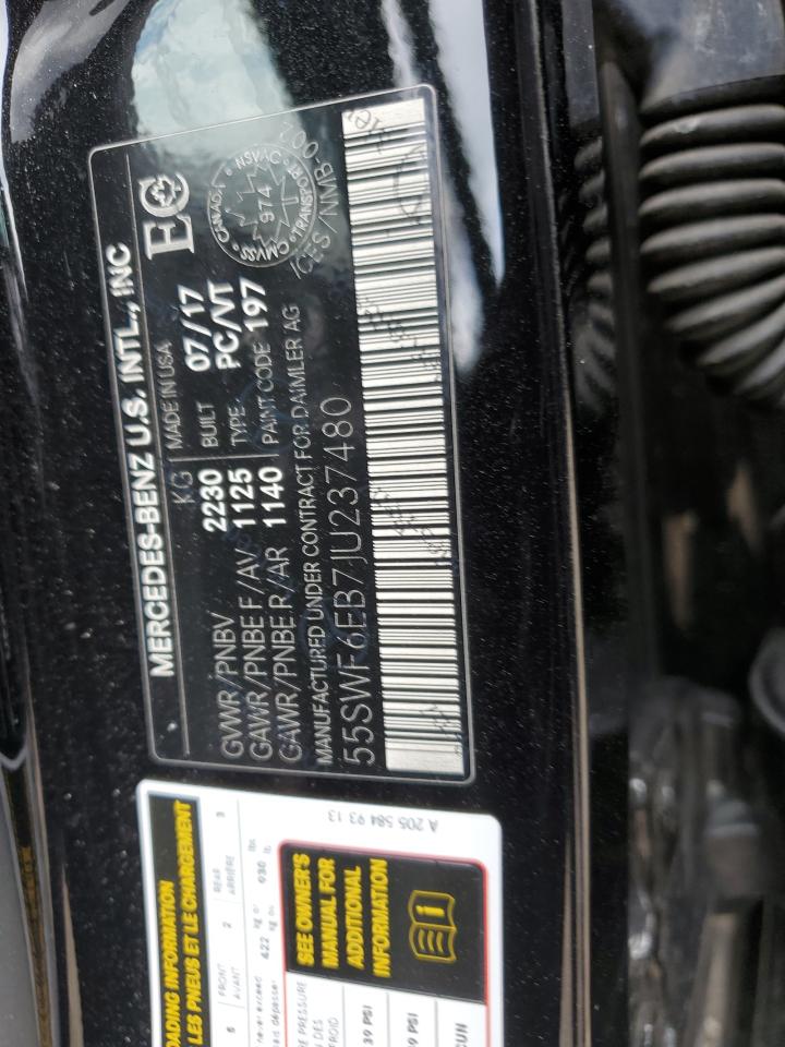 2018 Mercedes-Benz C 43 4Matic Amg VIN: 55SWF6EB7JU237480 Lot: 62290804