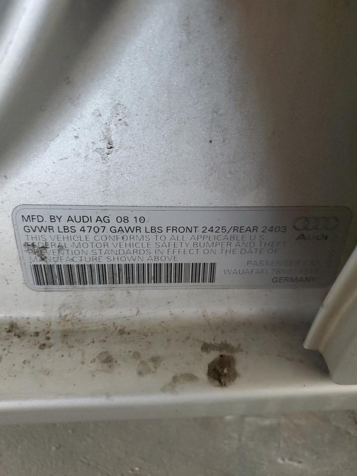 2011 Audi A4 Premium VIN: WAUAFAFL7BN019349 Lot: 64116834