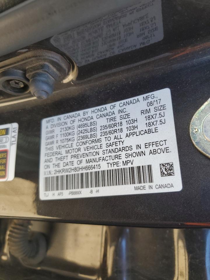 2017 Honda Cr-V Exl VIN: 2HKRW2H80HH666415 Lot: 65178744