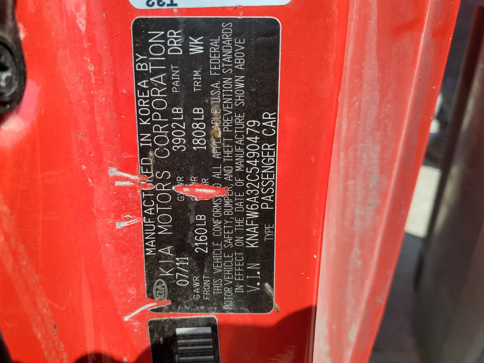 KNAFW6A32C5490479 2012 Kia Forte Sx