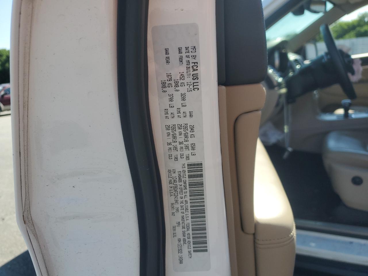 2015 Jeep Grand Cherokee Limited VIN: 1C4RJFBGXFC241041 Lot: 62101644