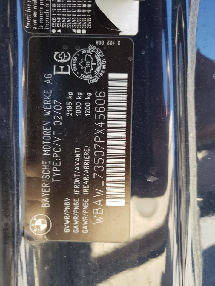2007 BMW 335 I VIN: WBAWL73507PX45606 Lot: 63046934