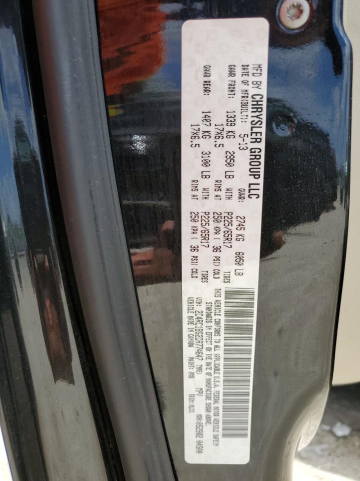 2013 Chrysler Town & Country Touring VIN: 2C4RC1BG2DR774647 Lot: 64478814