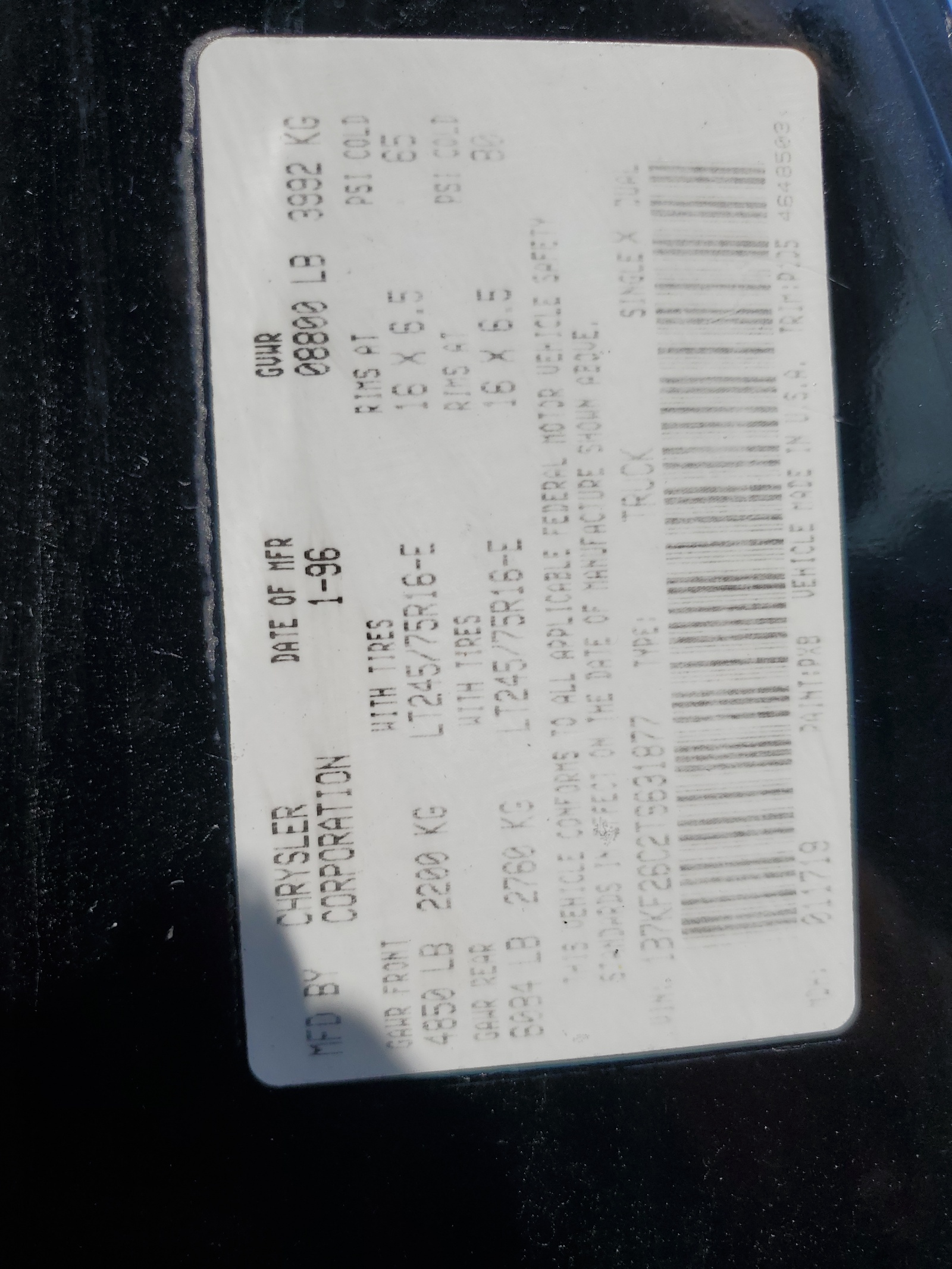 1B7KF26C2TS631877 1996 Dodge Ram 2500